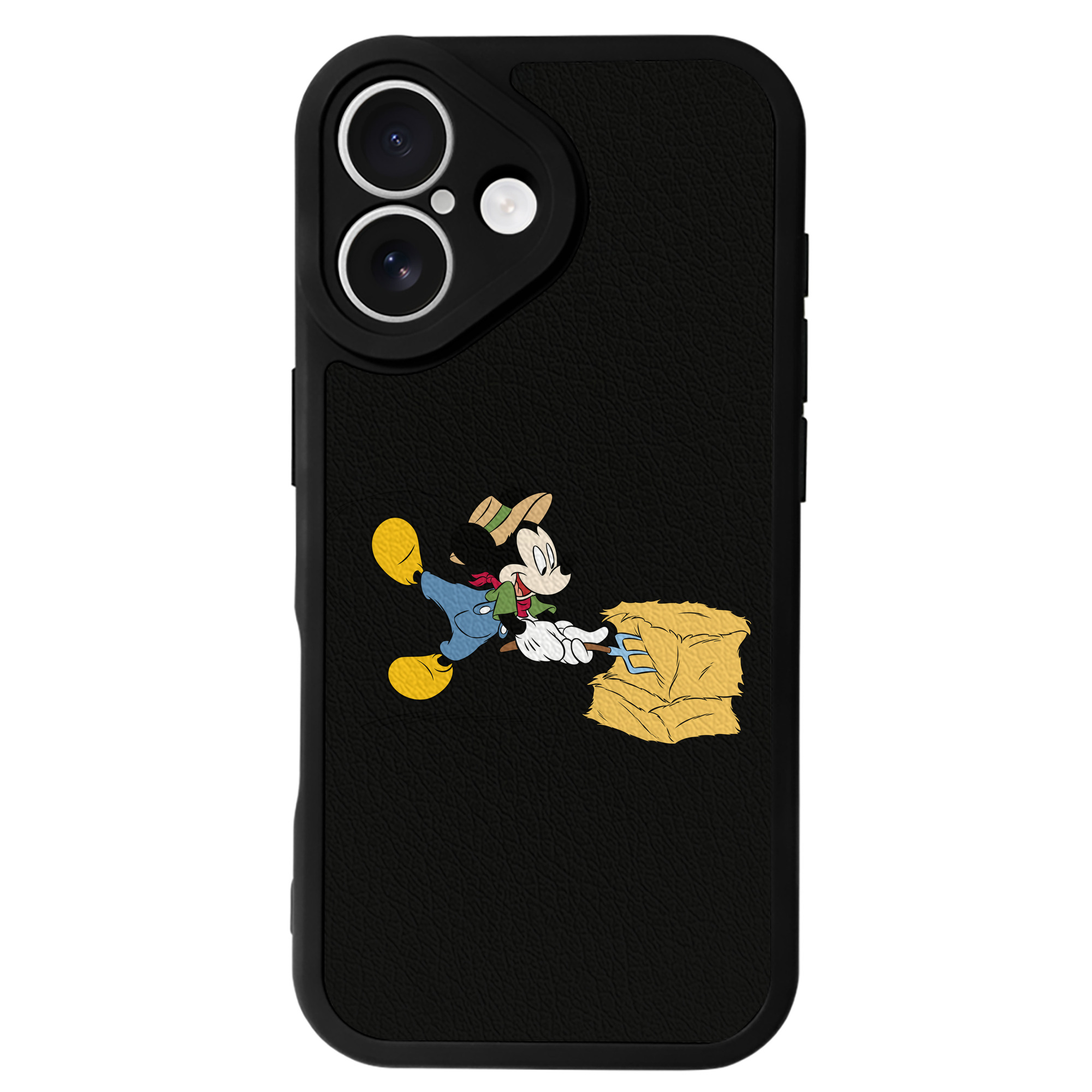 （画像用） ミッキーマウス Mickey Mouse 【iPhone 16シリーズ対応】シリコンスマホケース（レザー調） 材質：シリコン